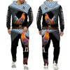 Cool Pheasant Rooster Hunting Camo Hoodies Suit 3D Printed Cock Animal Pullover Sweatshirt + Sport Pants Tracksuit Set 211220