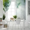 Curtain & Drapes Sunlight Forest Green Plant White Fog Curtains For Living Room Bedroom Kitchen Window Treatment Home Decoration