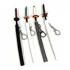 Nyckelringar 18 stilar roronoa zoro svärd nyckelring för kvinnor män spänne verktygshållare scabbard katana saber bil nyckelringar present nyckelkedjor