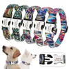 Dog Collars & Leashes Custom Engraved Collar Personalized Nylon Pet Tag Printed Puppy Cat Nameplate ID For Small Large DogsDog