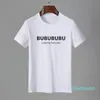 Luxury-Famous Mens Högkvalitativ T-shirt Brev Skriv ut Rund hals Kortärmad Svart Vit Mode Män Kvinnor Högkvalitativa Tees