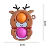 Empurre Bubble Toys Party Favor Christmas Santa Claus Tree Snowman Design por Bolhas Keychain Sensory Desktop Game Puzzle Toy para Kids3417832