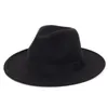 Vintage fedora män gentleman ull bred rand topp hatt våren höst för kvinnor chapeau kyrka hatt bowler damer eleganta jazz hattar