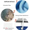 5 Cores Rose Imprimir 3D Curtain Curtain Impermeável Poliéster Banheiro Cortina Anti-Slip Bath Mat Set Tapetes Tapetes Tapete Home Decor 211116