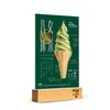 A6 100 * 198 * 48 mm Vertical Wood Base Clear Acrylic T Shape Sign Holder Stand Menu Paper Holder