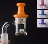 5mm bottenrökning 14mm Man Quartz Banger Nail med färgad glasbubbla Spinning Carb Cap och TERP Pearl för DAB Rig Bong
