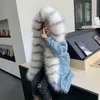 2019 Moda Kurtka Zimowa Dziewczyny Futro Puszyste Faux Fox Fur Collar Długie Parki Dziewczyny Chłopcy Duże Futro Odzieży Zdejmowany TZ471 H0909