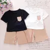 아이들 여름 옷 어린이 소년 소녀 T 셔츠 반바지 2pcs / 세트 유아 캐주얼 격자 무늬 스포트웨어 아기 유아 패션 의류