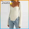 Fransk Elegant Sexig Square Slimming Curve Hem Split Solid Sweater Casual Topp Höst Vinter Svart Pullover Solid Jumper Sticka 211011