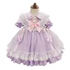 Été bébé filles robes espagnoles fille Lolita princesse robe violette infantile anniversaire robes de bal enfants Boutique robes 210615