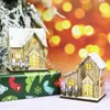 Kerstversiering decoratie lichtgevende houten huis led geschenken kinderen thuisjaar 2022 boom DIY F0B8