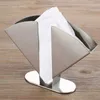 Stainless Steel Napkin Holder Paper Serviette Dispenser Vertical Decorative Tissue Rack Box for Dining Table Kitchen Countertop 210818