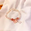 Charm Bracelets Natural Pearl Agate Bracelet For Women Ins Zircon Simple Fashion Opal