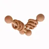 طفل Teether Toys Beech Wooden Wood Wood Bearning Ring Ring Musical Musical Fabor