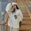 Werueruyu сладкий корейский дикий свободный поворот вязаный с длинным рукавом женский свитер Harajuku однобортный простая конфетная женщина 210608