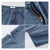Nbpm Korean Fashion Ripped Jeans For Women Baggy Jeans Woman High Waist Streetwear Girls Wide Leg Denim Trousers Pants 210529