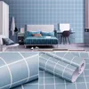 Wallpapers Waterproof Wallpaper Black And White Lattice PVC Self-adhesive Wall Sticker Kitchen Tile Bathroom Living Room Bedroom Home Decor