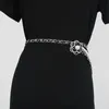 Bälten kvinnor elegant pärlor kedja bälte vår sommar 2022 designer mode svart vit blommig spänne midjeband cinturon mujer 102 cm