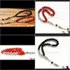 Bracelets de charme Bijoux Drop Livraison 2021 8mm Perle de pierre naturelle 33 Perles de prière Islamique Musulman Tasbih Mohammed Rosaire pour Femmes Hommes Yzcmj