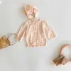 Primavera Ragazza Maglione Tinta unita Punto aperto Cappotto con cappuccio Aria condizionata Camicia Abbigliamento per bambini E3009 210610