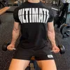 Sommar man casual fitness bodybuilding t-shirt män mode kortärmad bokstäver tryckta t-shirt Top tees varumärke kläder t-shirt