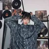 Coréen Vintage Harajuku imprimé serpent chemise lâche Hip-hop Blouse femmes homme simple boutonnage col rabattu Blouses 25146 210519