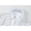 Irregular Spliced Striped Women's Cardigan Blouses Spring Summer Elegant Streetwear Fashion Shirts Lady Causal BF OL Tops 210417