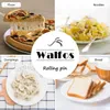 WALFOS 40CM Rullo Francese per Pasta con Mattarello per Cuocere Impasto per Pizza, Torta di Tagliatelle e Biscotti Strumenti di Cottura per Mattarello in Legno di Faggio 210401