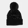 Bonnet/crâne casquettes hiver boule de fourrure tricoté casquette mode hommes femmes Beaines chapeau automne ski tricot élastique Chapeu unisexe Pros22