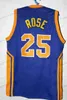 Custom Retro Derrick # Rose Simeon High School Basketball Jersey Mens Stitched White Yellow Blue Number and Names Jerseys
