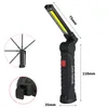 Zaklampen Torches LED WERKEN USB Oplaadbaar met ingebouwde batterij Set Multifunctionele Folder Light COB Camping Torch