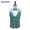 Gwenhwyfar New Men's Wear Print Eye-Catching Quality Party Blazer+Trousers+Vest Suit Male Leisure Slim Fit Groom Wedding Tuxedo X0909