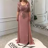 Elegante chiffon moeder van de bruid jurk met overskirt voor bruiloftsfeestje