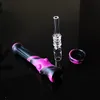 14,5 mm Quarz Nagel NC Kits Rauchen Silikon Tabakpfeife Nector Collertor Öl Box Dab Rig Zubehör gemischte Farben