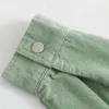 BLSQR Kvinnor Grön Oversized Corduroy Jacka Loose Lapel Pocket Långärmad Skjorta Kvinna Femininas Blus 210430