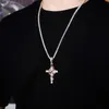 Iced Out Croix Pendentif Colliers Or Rétro Serpent Pendentif Mode Hommes Hip Hop Collier Bijoux