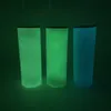 Luminous Sublimation Light Straight Coffee Mugs Double-layer Stainless Steel Tumbler Cups Portable Travel Water Bottle