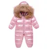 Baby Clothes Duck Down Rompers for Baby Girl Infant Warm Hooded Jumpsuit Boy Winter Overalls Children Ski Outwear Kids Snowsuit 211229