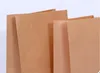 2000 pieces kraft paper oil-proof food bag square bottom disposable take-out storage bread packaging bags size