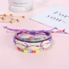 Bohemian Holiday Wind Colored Wax Thread Hand Woven Shell Beads Set Bracelet