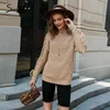 O neck knitted women sweater Lace up cute pullover and sweaters Winter female elegant ladies tops jumper 210414