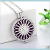 Christmas Gift Charm Flower 2 Styles Essential Oil Aromatherapy Diffuser Necklace Locket Women Girls Jewelry H0Mj7 Sk8Rg