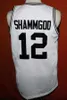 # 12 God Shammgod Providence Черно-белая баскетбольная майка Мужская майка с двойной вышивкой Настройте любое имя и номер