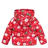 크리스마스 작은 소년 코트 산타 사슴 어린이 겨울 자켓 후드 복장 소녀 Parkas Fleece Outerwear X'mas Costumes 1-6Y 210413