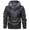 Mäns Casual Leather Jacka Utomhus Motorcykel Coat 211101