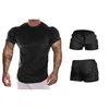 Tracksuits voor heren heren 2022 Mannelijke snel droge bodybuilding workout T-stukken Pak Men Summer Running Training Ademente shorts kleur