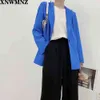 Za kvinnor mode solid färg casual business blazer office lady singel knapp pocket blazer passar chic fritid outwear coat 210510