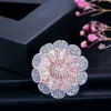 2 Tone Rose Gold and Silver Color African Dubai CZ Big Engagement Wedding Party Finger Rings Jewelry for Women R122 210714