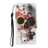 Cartoon Flip Wallet Läderfodral för Samsung S21 Plus Ultra A42 A12 A52 A32 A72 A02 A22 S21FE 5G Rem Blomma Butterfly Cat Skull Marmor Stand Telefon Skal