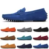 GAI Non-brand Men Casual Suede Shoes Black Blue Wine Red Gray Orange Green Brown Mens Slip on Lazy Leather Shoe 38-45